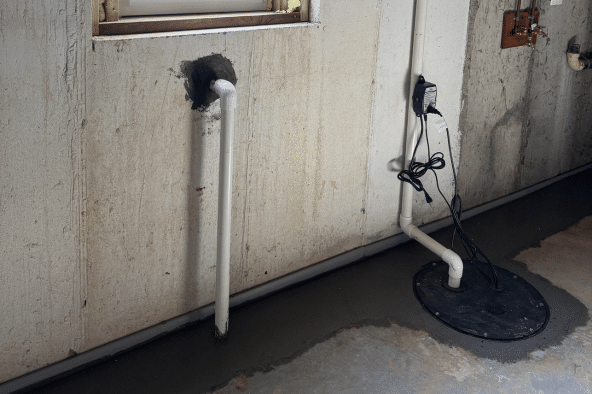 Basement Waterproofing Installation in St. Louis