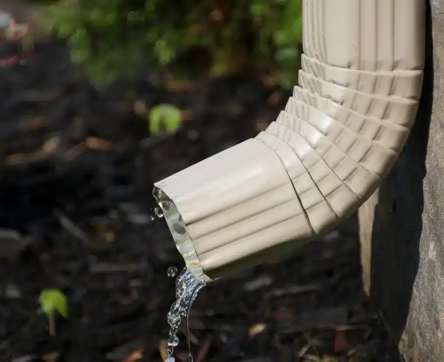 downspout on the outside of a home